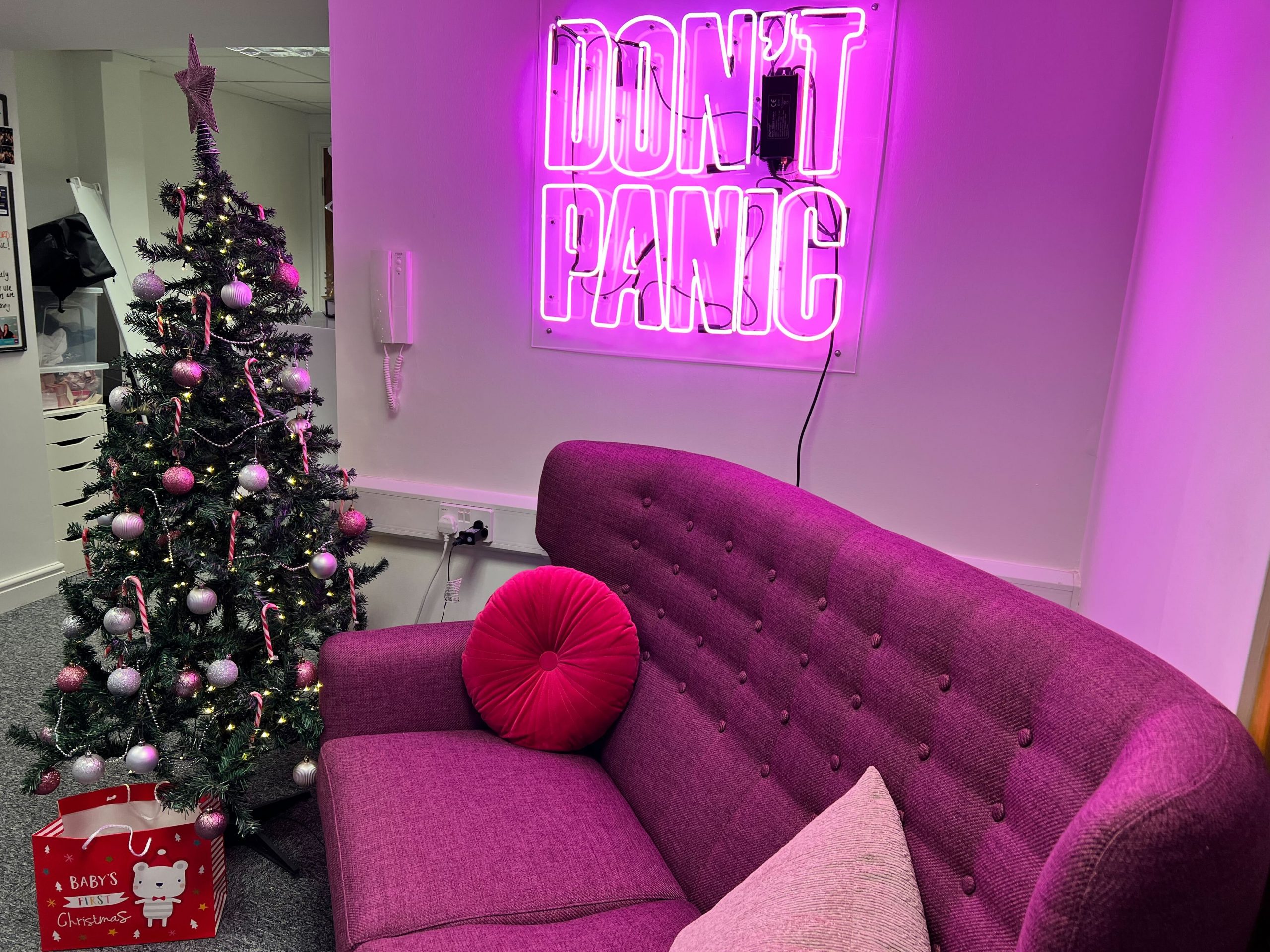 Don’t Panic let the Christmas spirit take flight in the office this week.